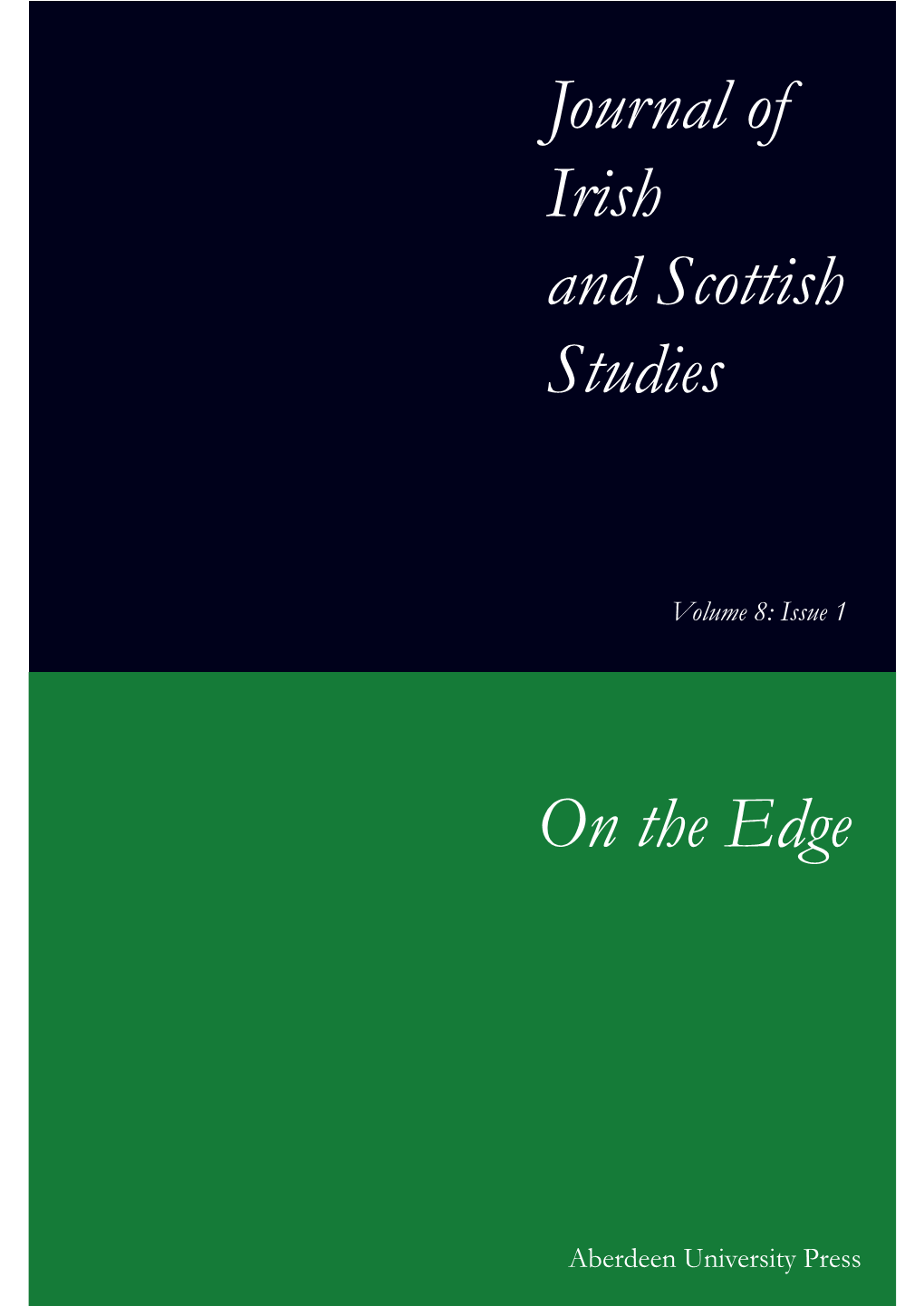 Journal of Irish and Scottish Studies on the Edge