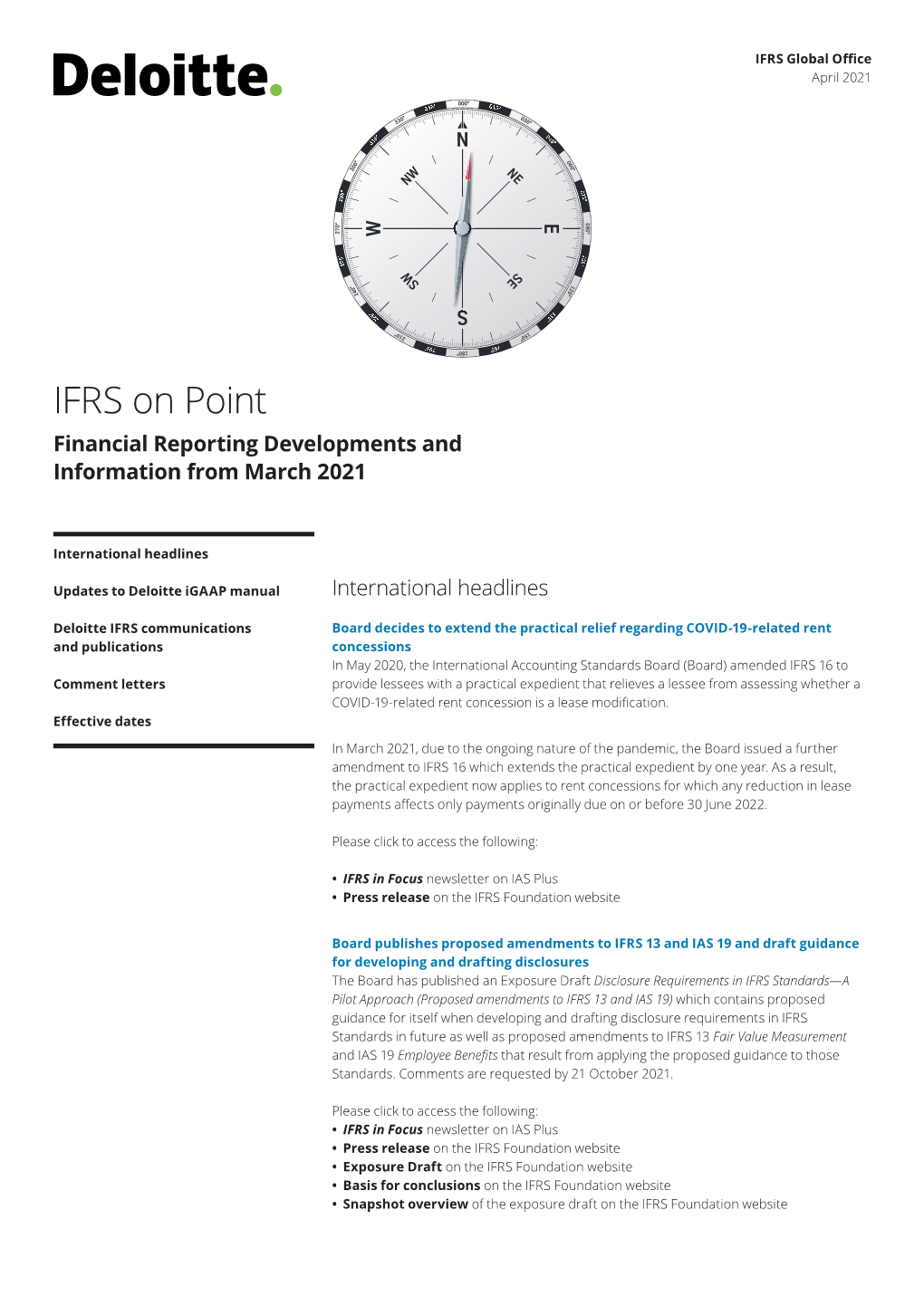 IFRS on Point Financial Reporting Developments and Information from March 2021