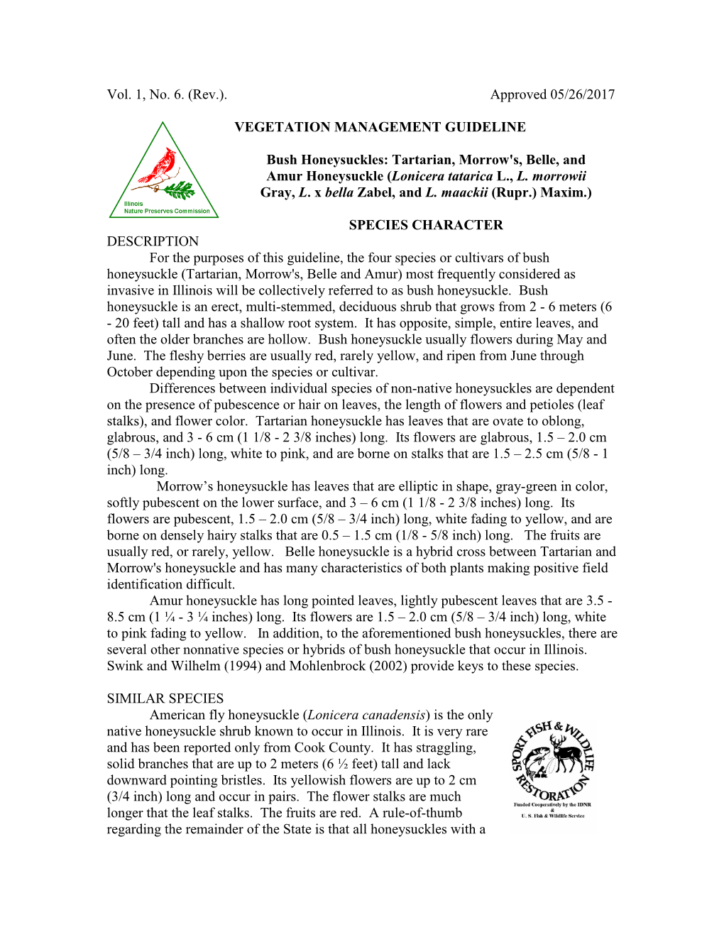 VMG Bush Honeysuckle Revised 2017