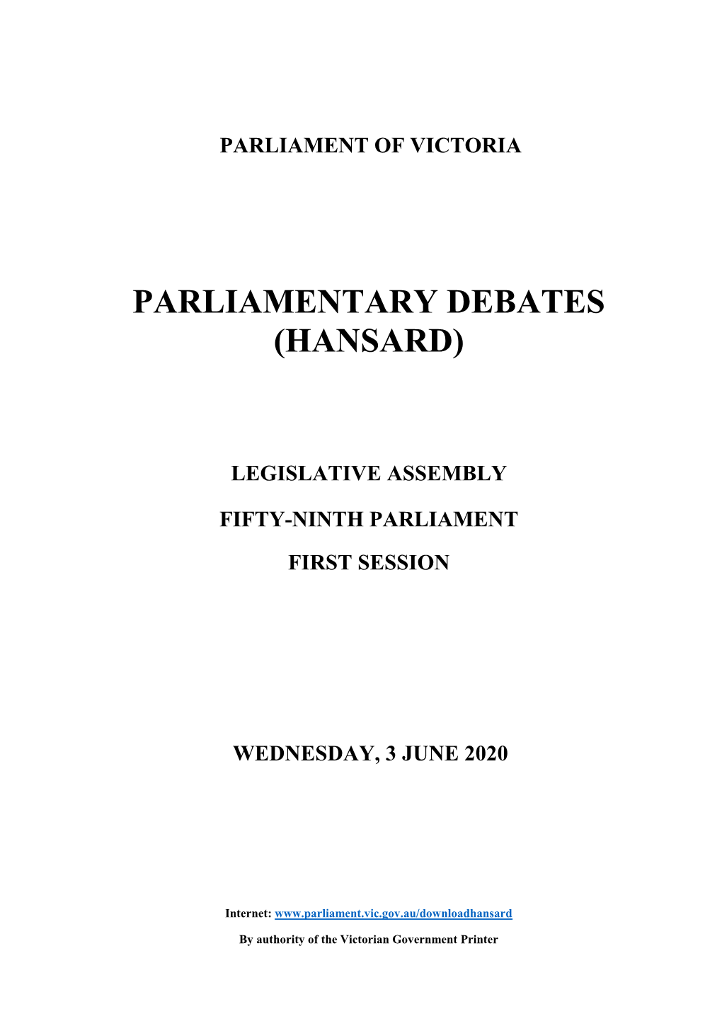 Parliamentary Debates (Hansard)