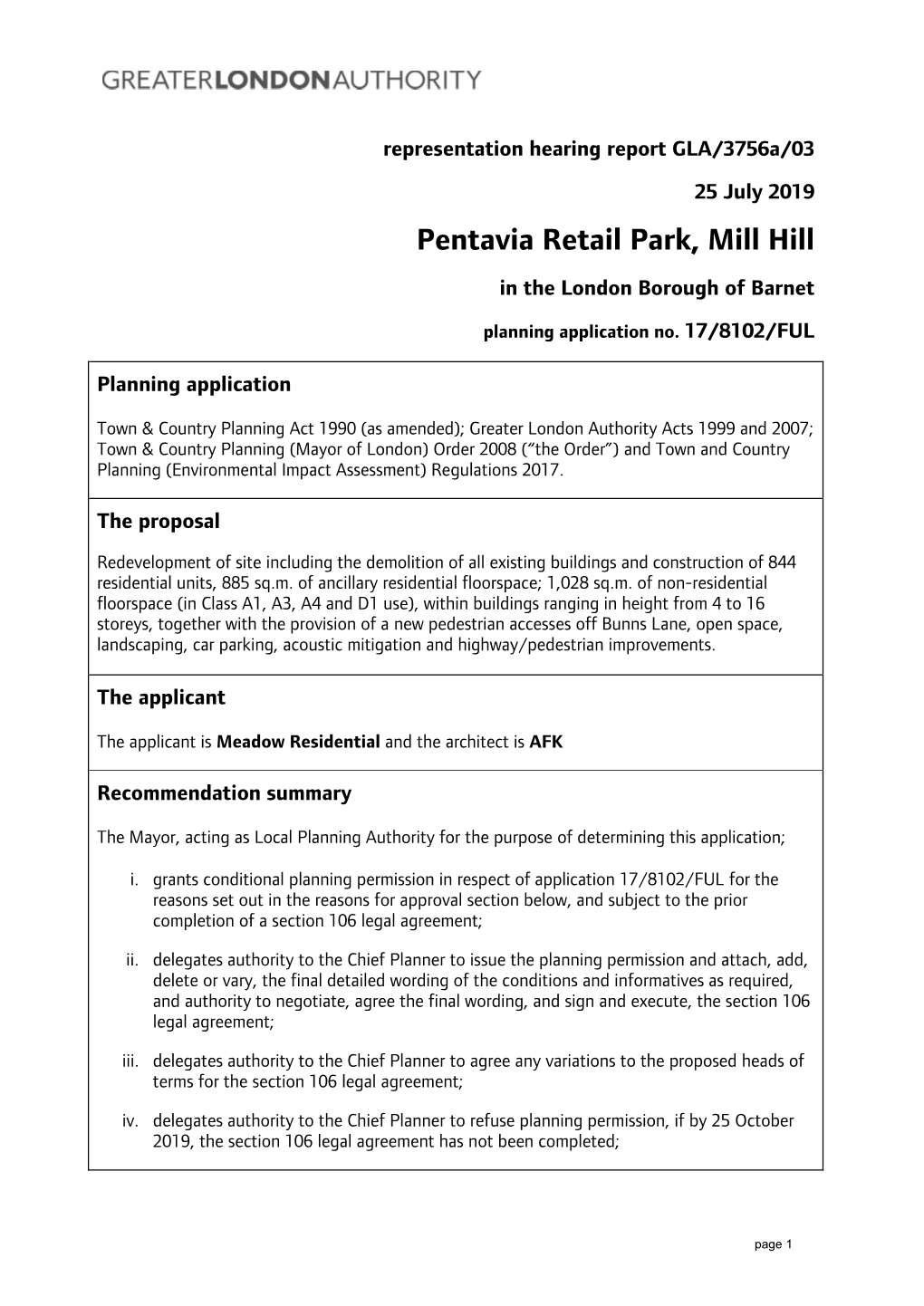 Pentavia Retail Park, Mill Hill in the London Borough of Barnet