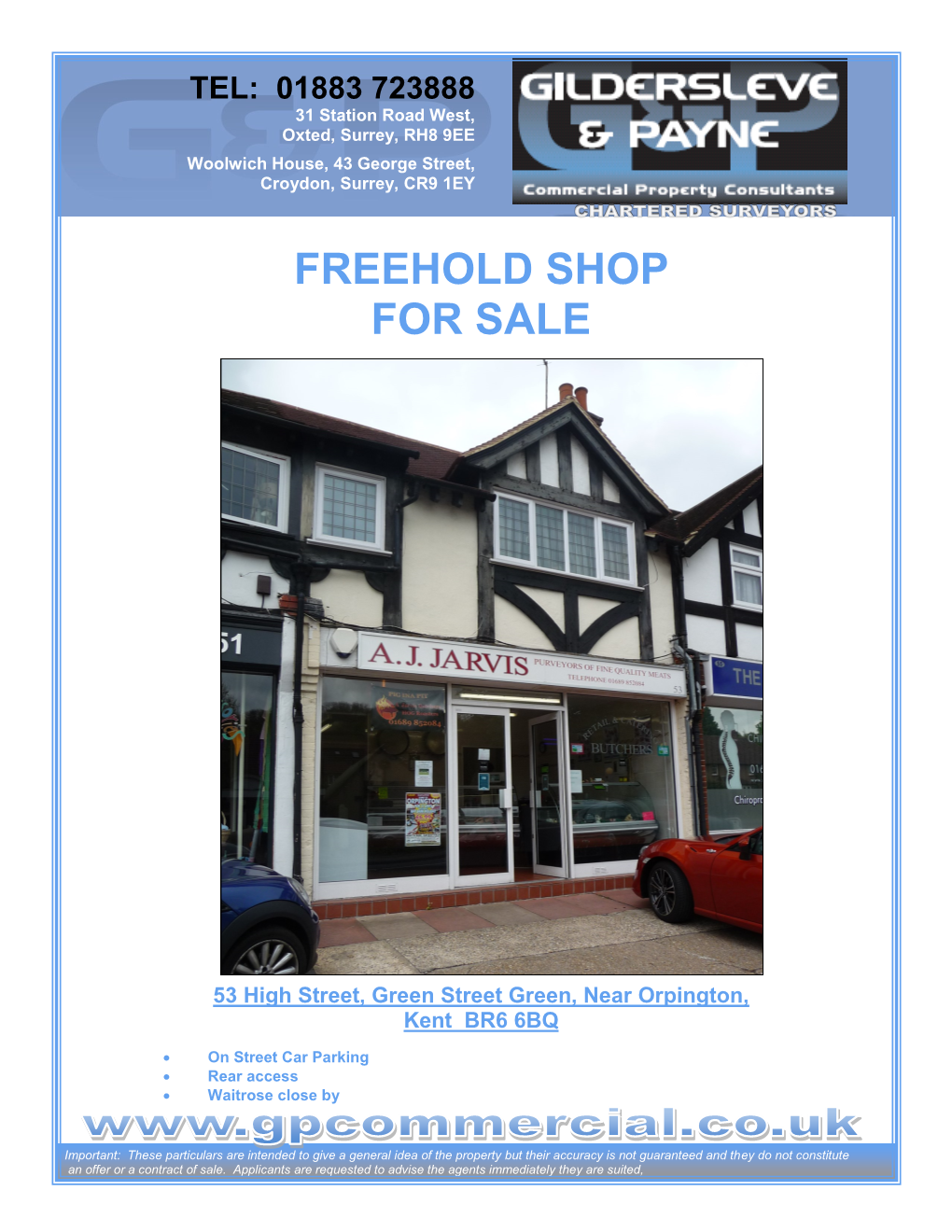 Freehold Shop for Sale