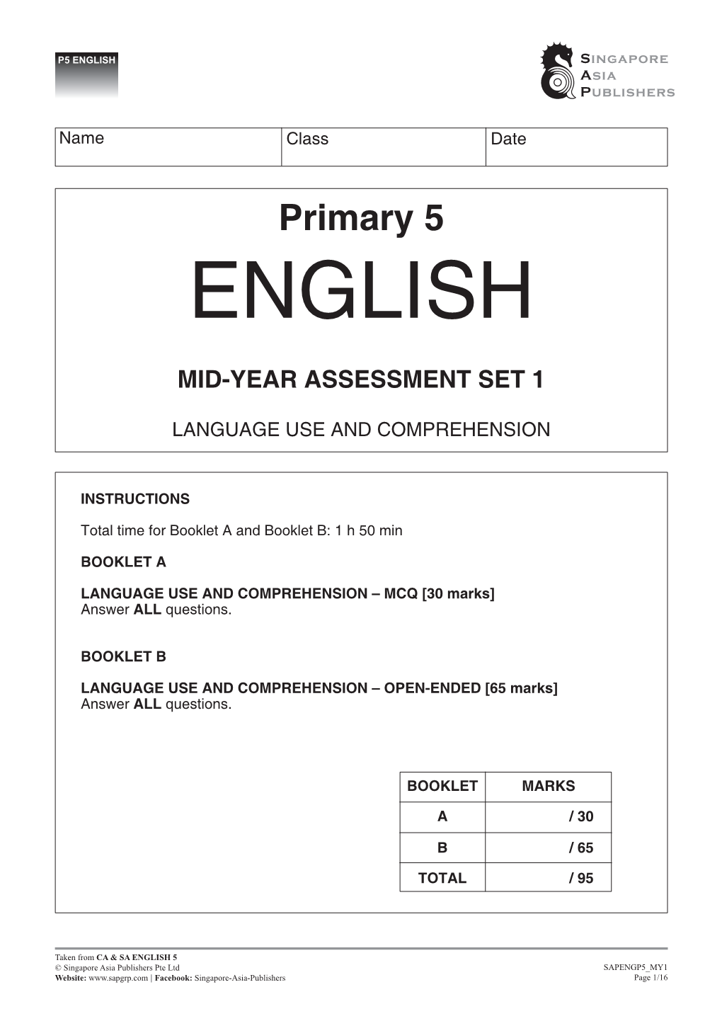 P5english Mid-Year-Set-1