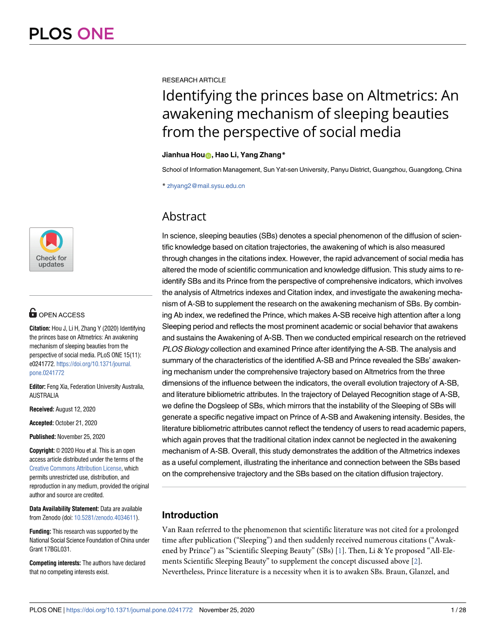 Identifying the Princes Base on Altmetrics: an Awakening Mechanism of Sleeping Beauties from the Perspective of Social Media