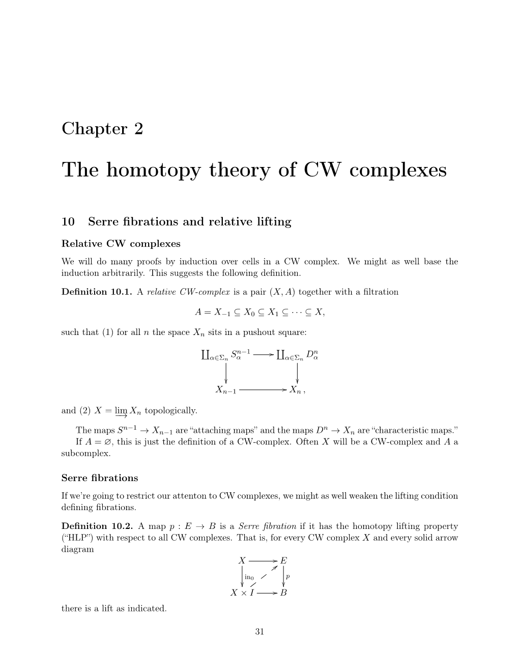 The Homotopy Theory of CW Complexes