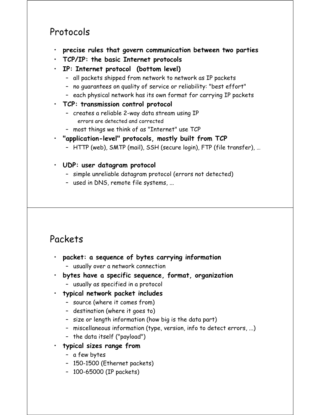 Protocols Packets