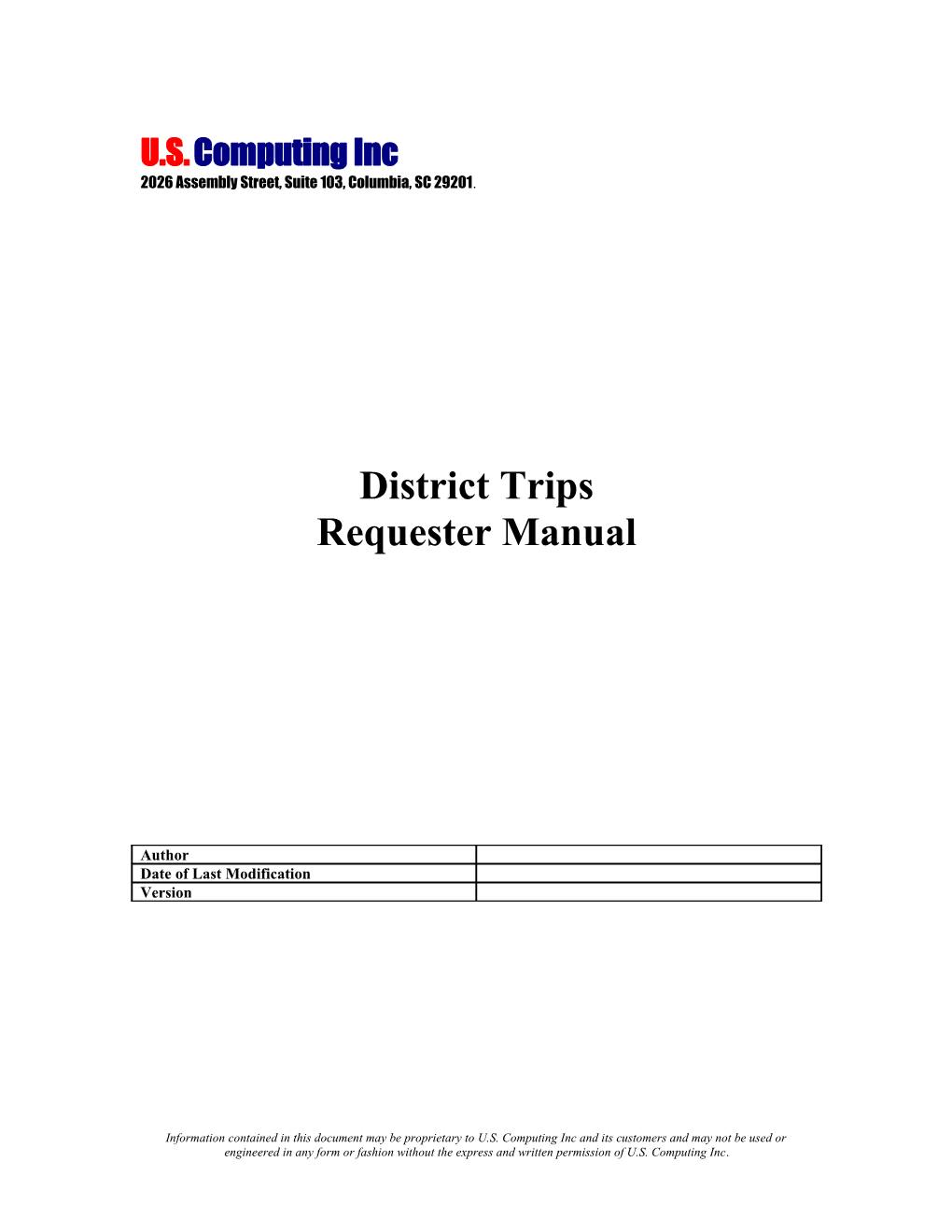 District Trips - Requester Manual