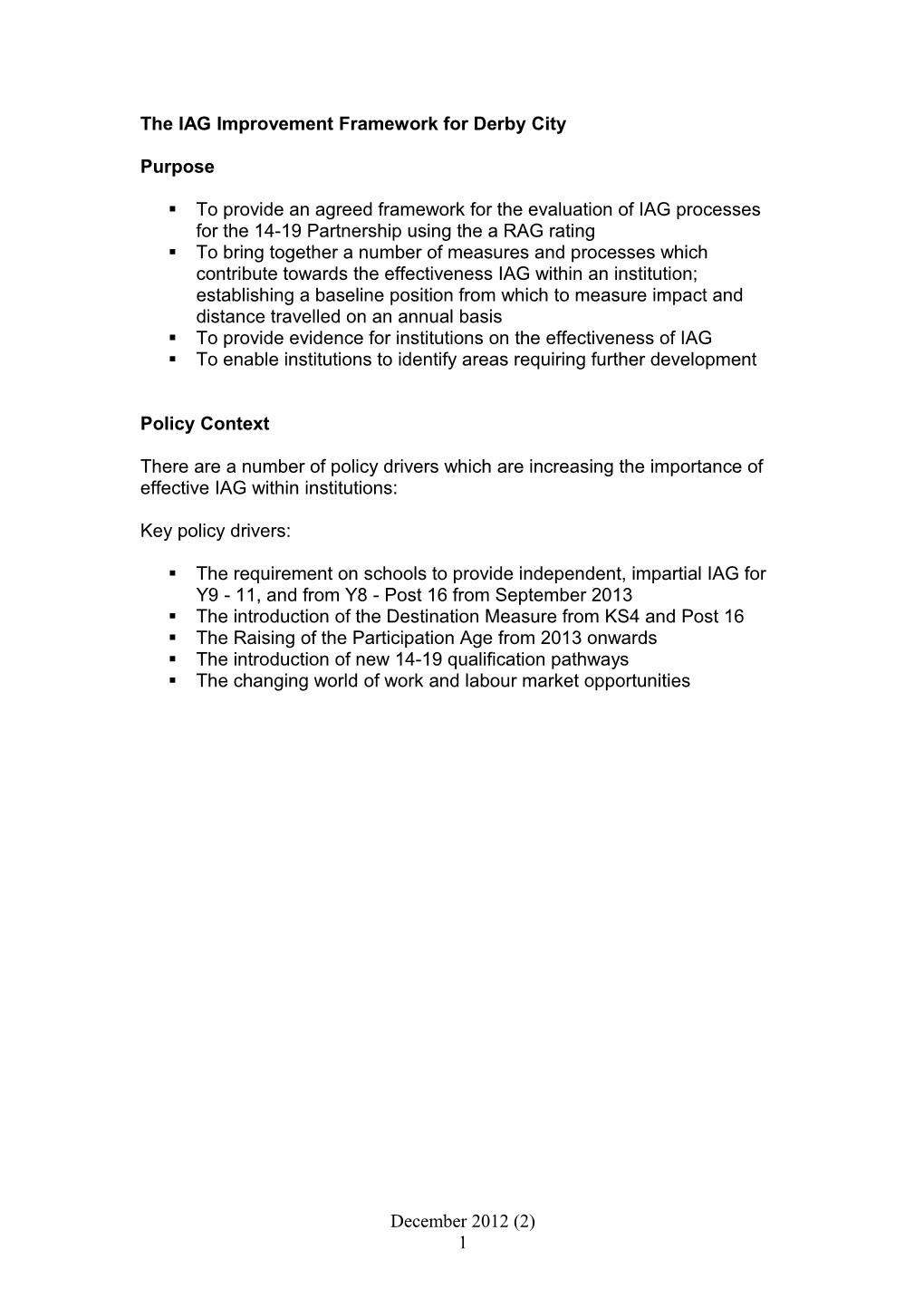 Proposal to 14-19 Co-Ordinating Group 26Th January 2008