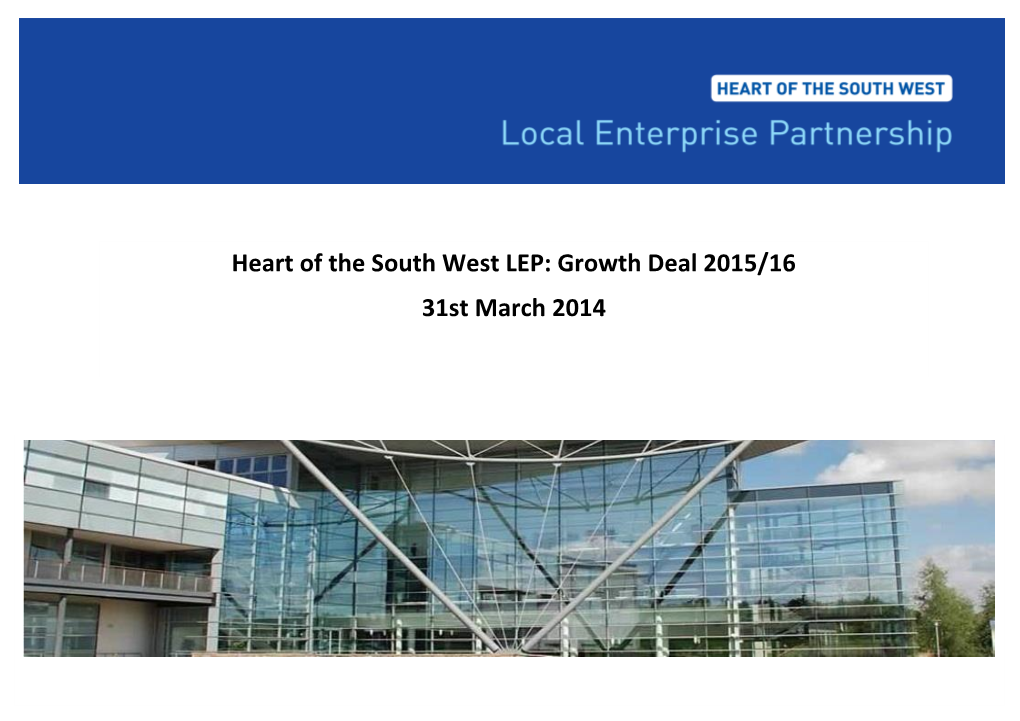 Heart of the South West LEP: Growth Deal 2015/16