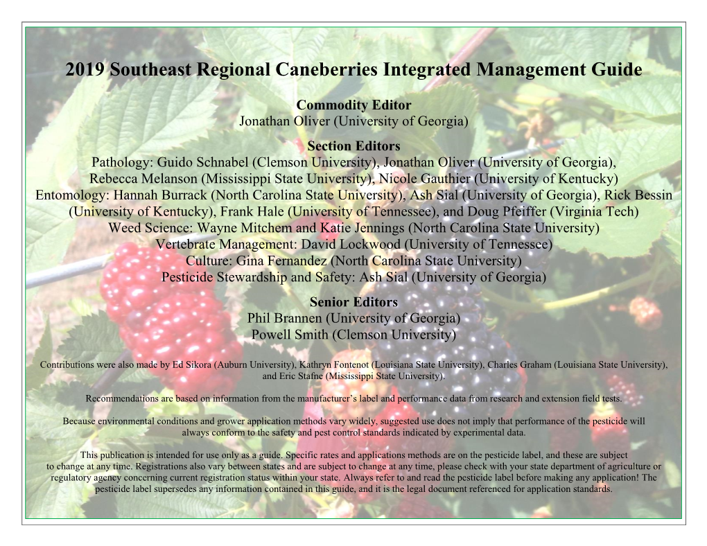 Southeast Regional Caneberry Production Guide –