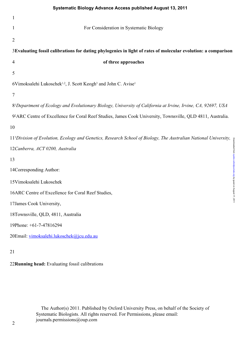 Table 1: Details of Specimens and Sequences Used in This Study