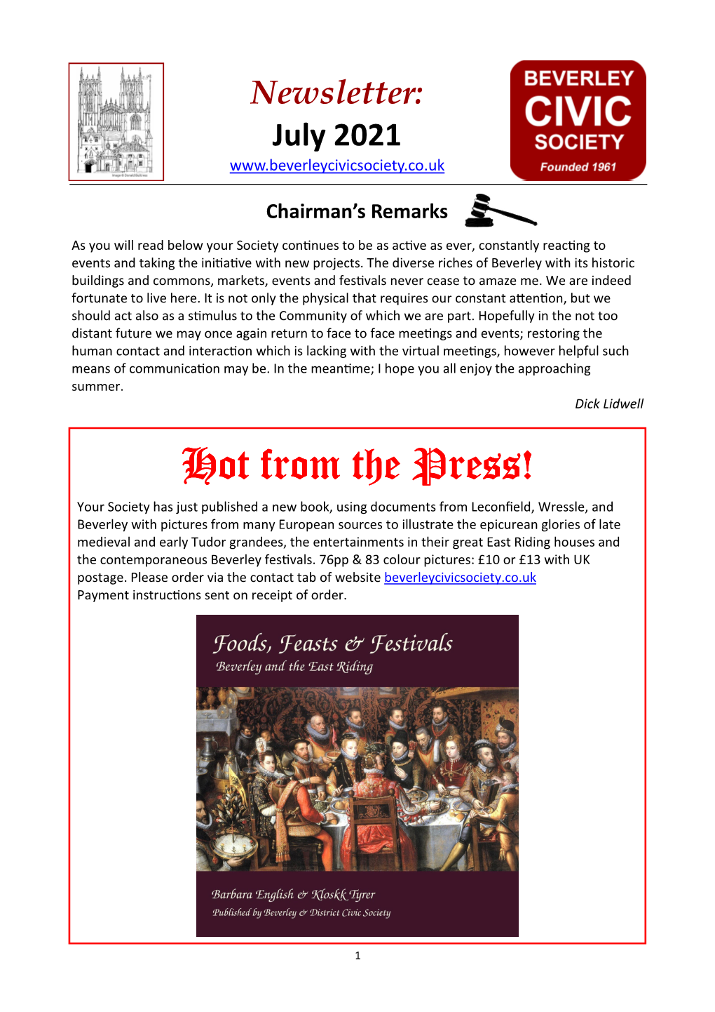 BCS Newsletter July 2021