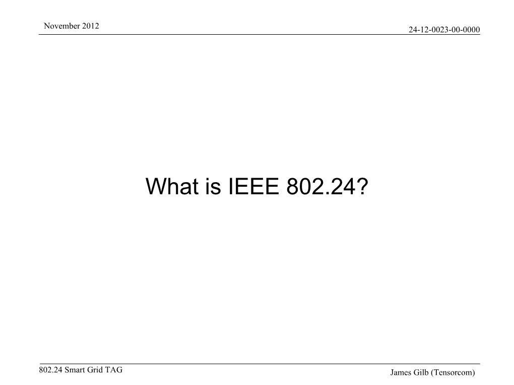 What Is IEEE 802.24?