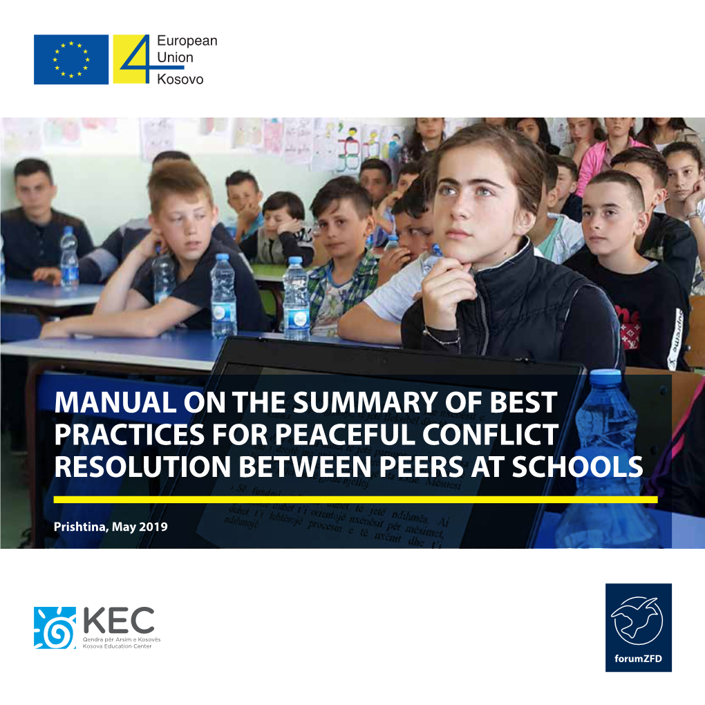 Manual on the Summary of Best Practices for Peaceful Conflict Resolution Between Peers at Schools