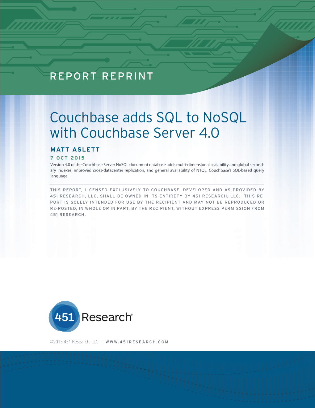 Couchbase Adds SQL to Nosql with Couchbase Server