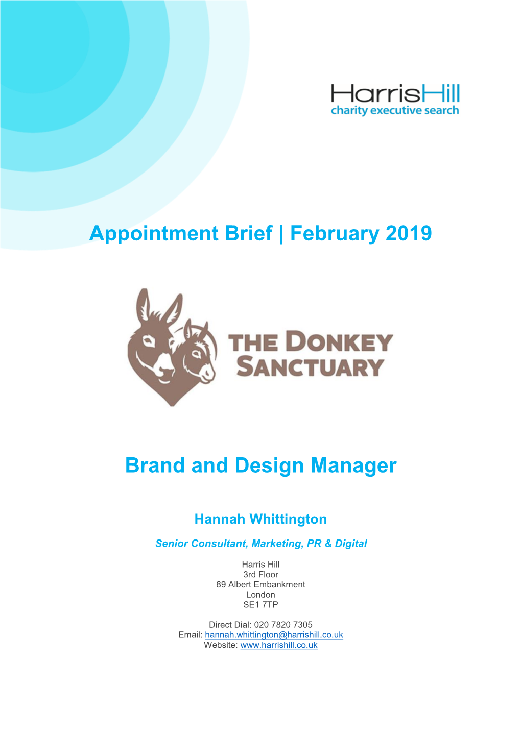 Appointment Brief | February 2019 Brand and Design Manager