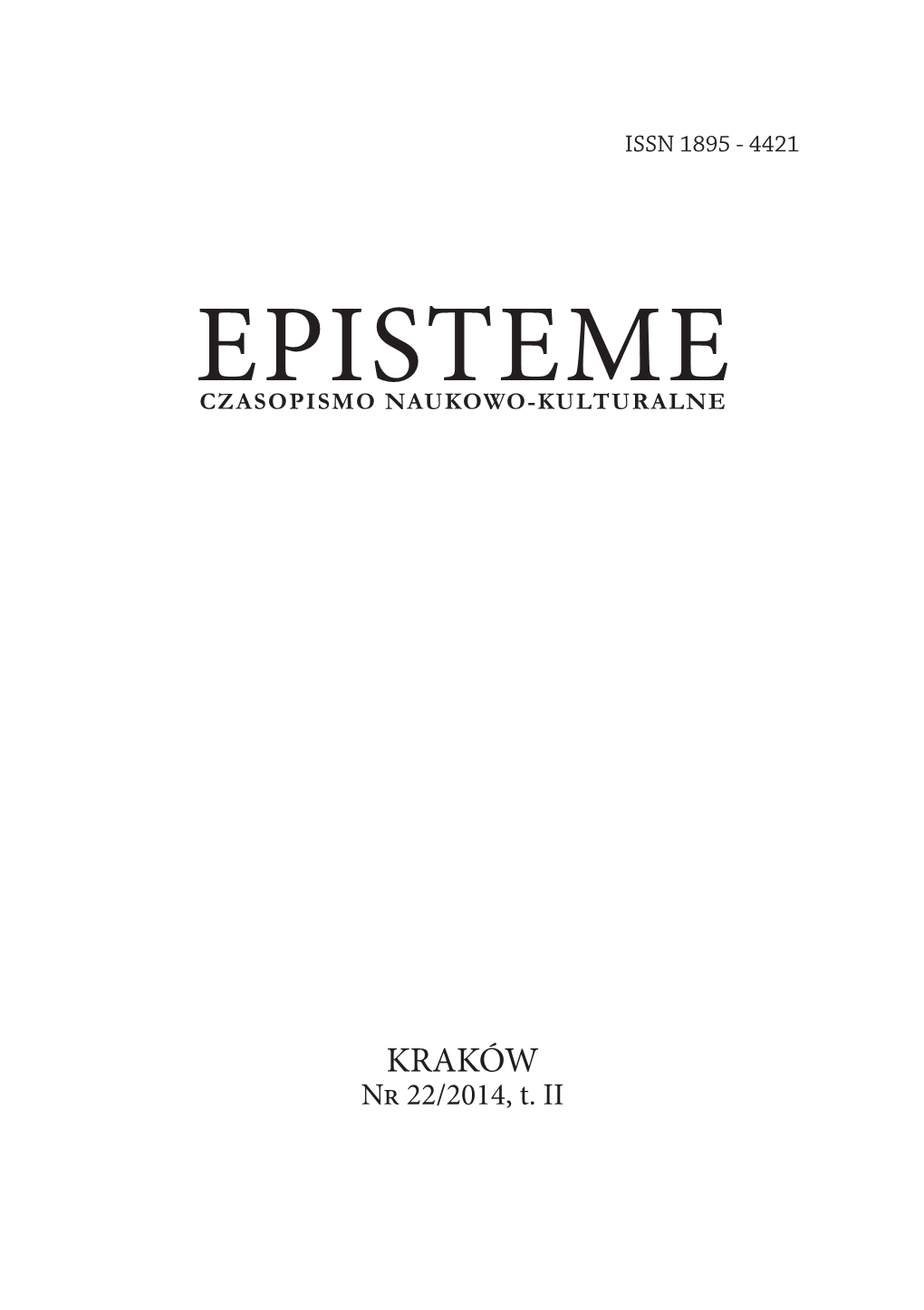 Epistemeczasopismo Naukowo-Kulturalne