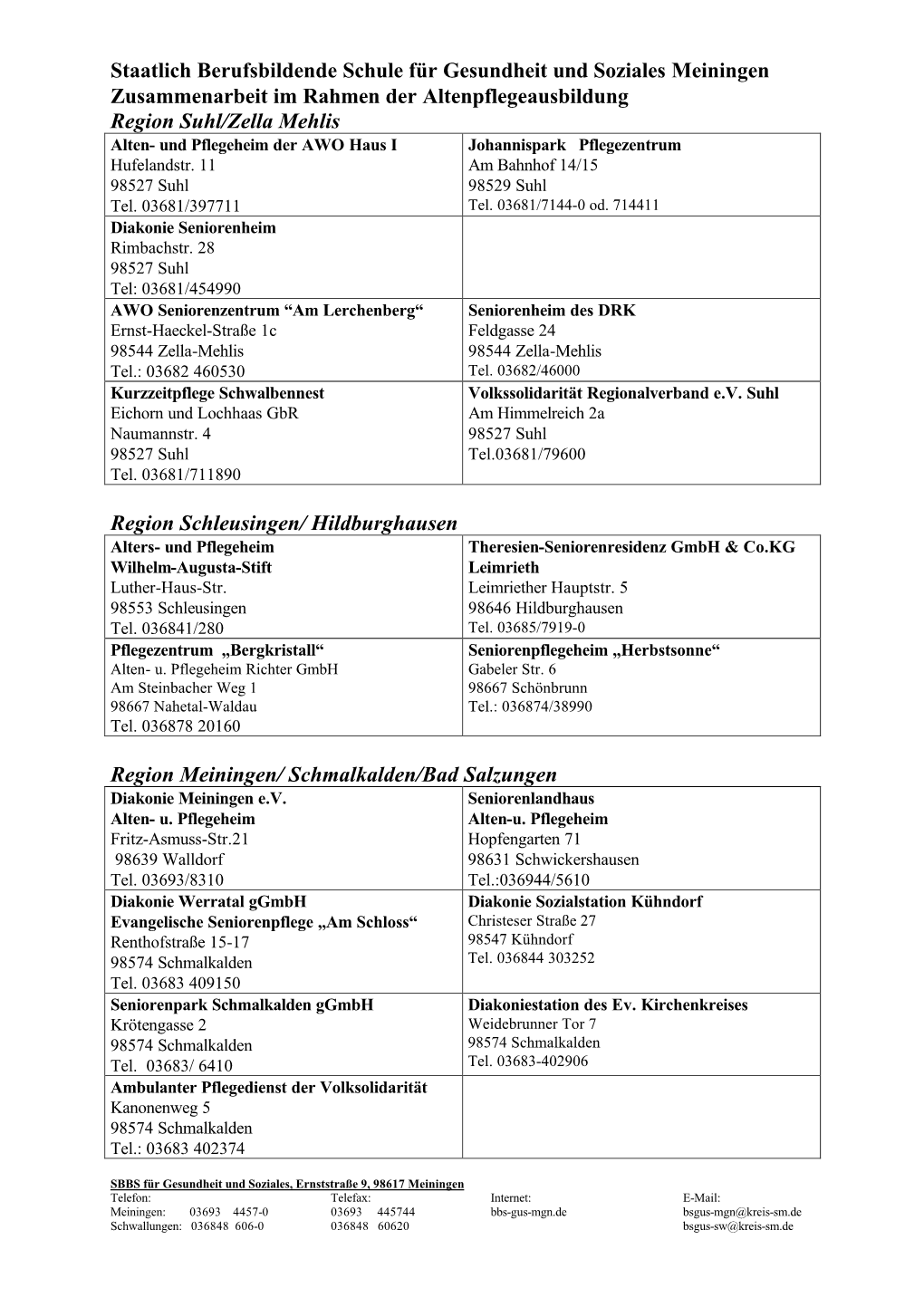 Staatlich Berufsbildende Schule Für Gesundheit Und Soziales