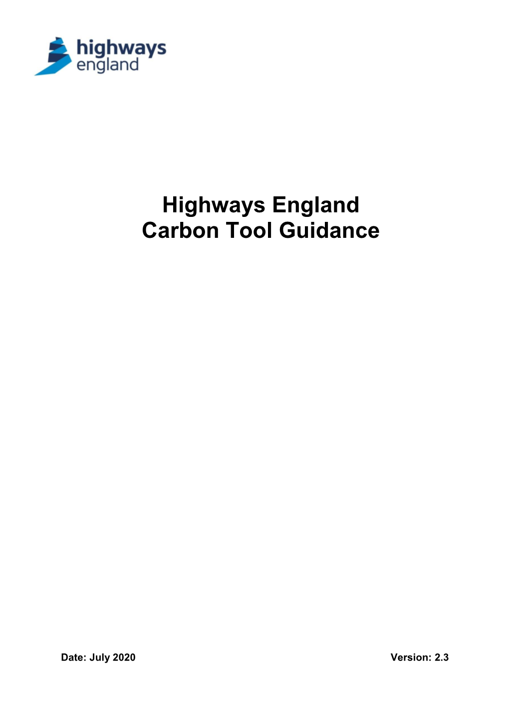 Highways England Carbon Tool Guidance