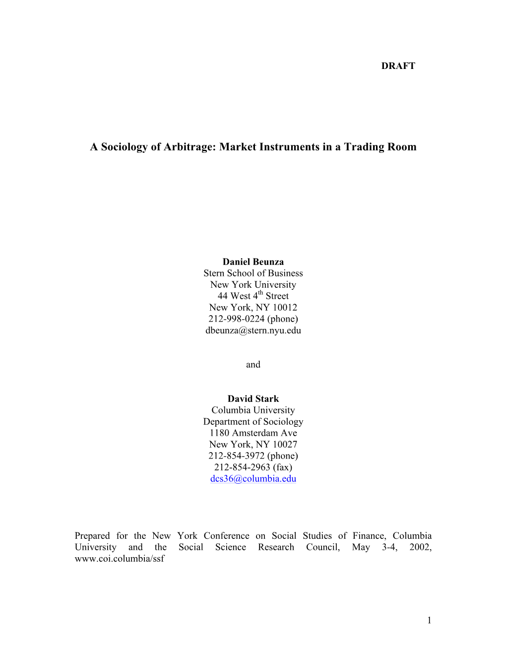 A Sociology of Arbitrage: Market Instruments in a Trading Room