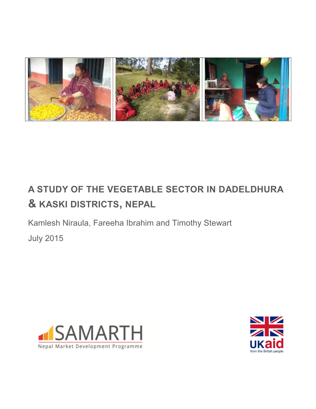 A Study of the Vegetable Sector in Dadeldhura & Kaski Districts, Nepal