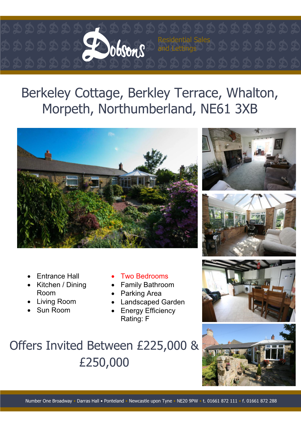 Berkeley Cottage, Berkley Terrace, Whalton, Morpeth, Northumberland, NE61 3XB