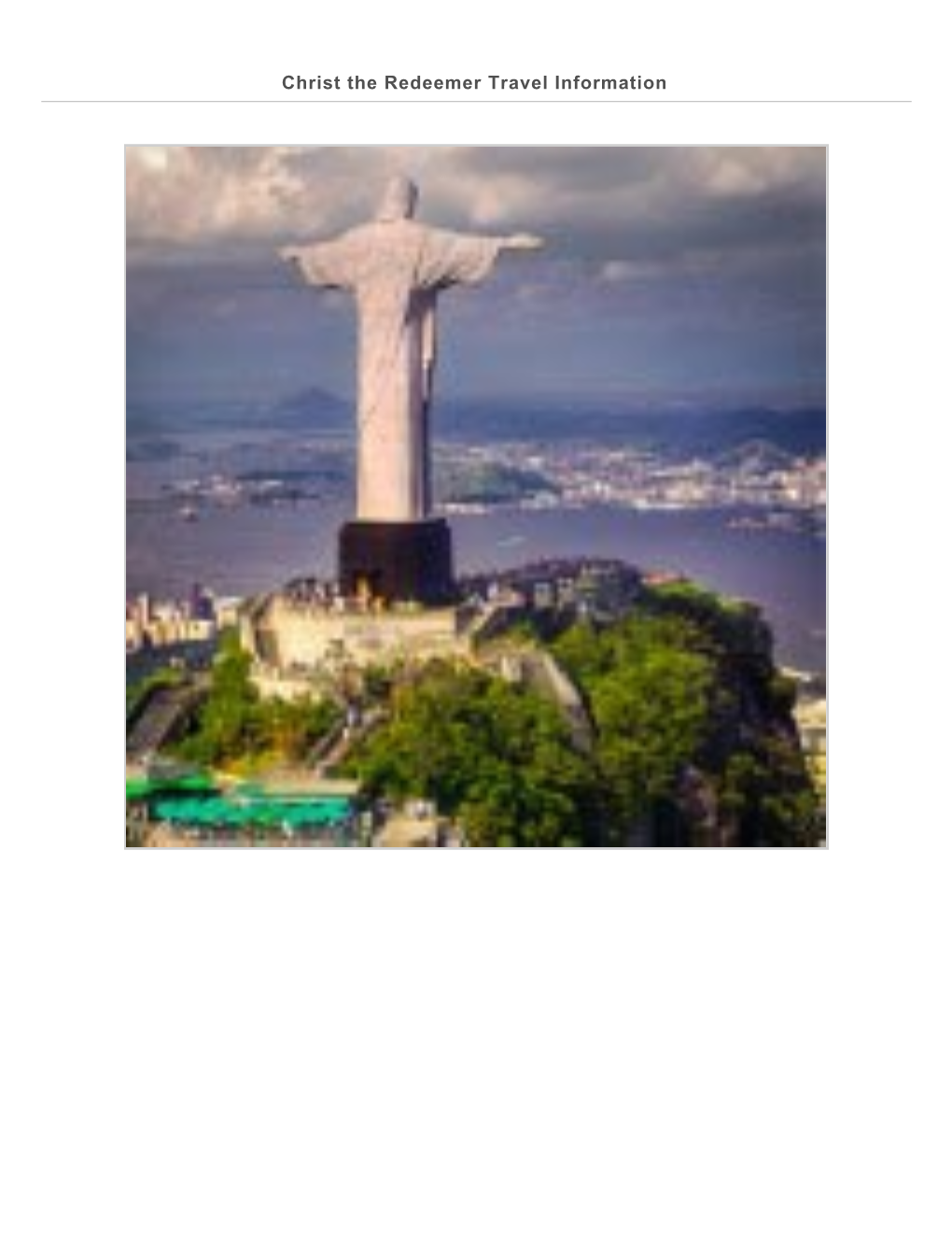 Christ the Redeemer Travel Information