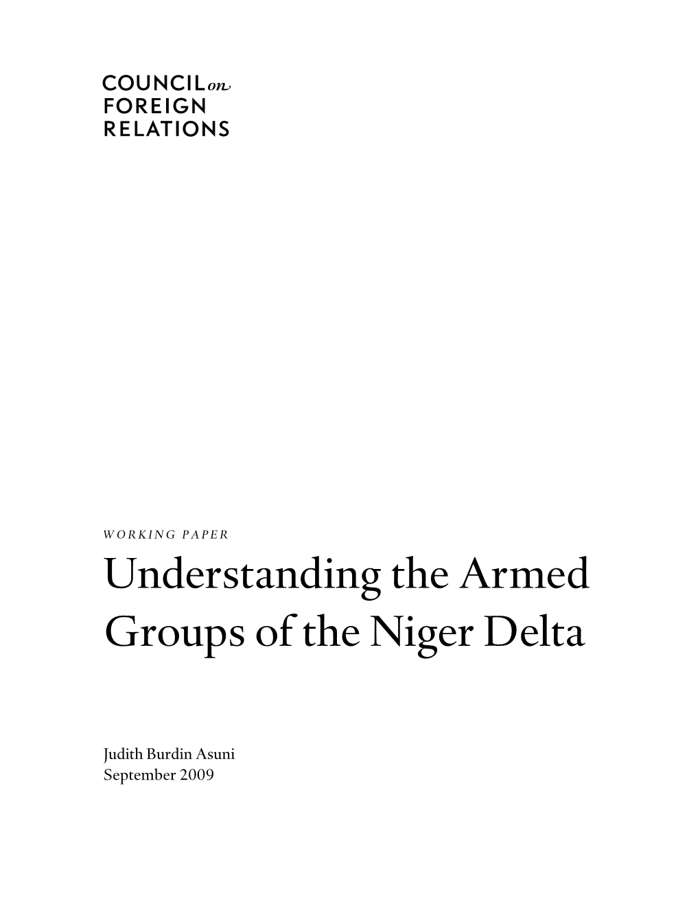 Understanding the Armed Groups of the Niger Delta