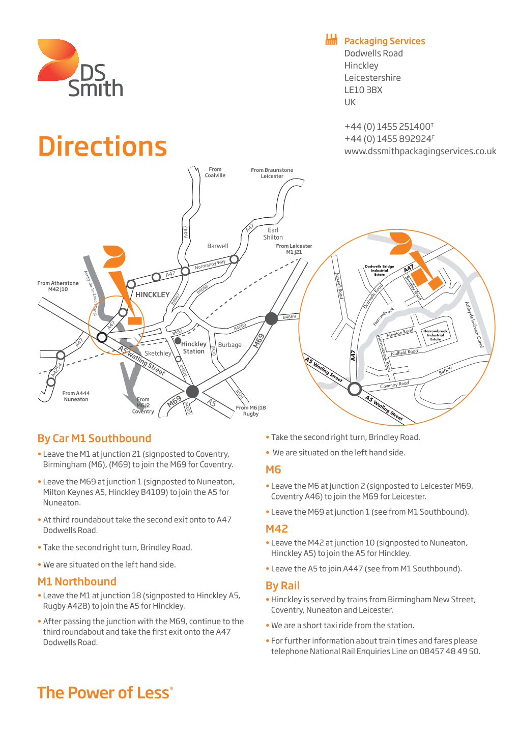 Directions from from Braunstone Coalville Leicester