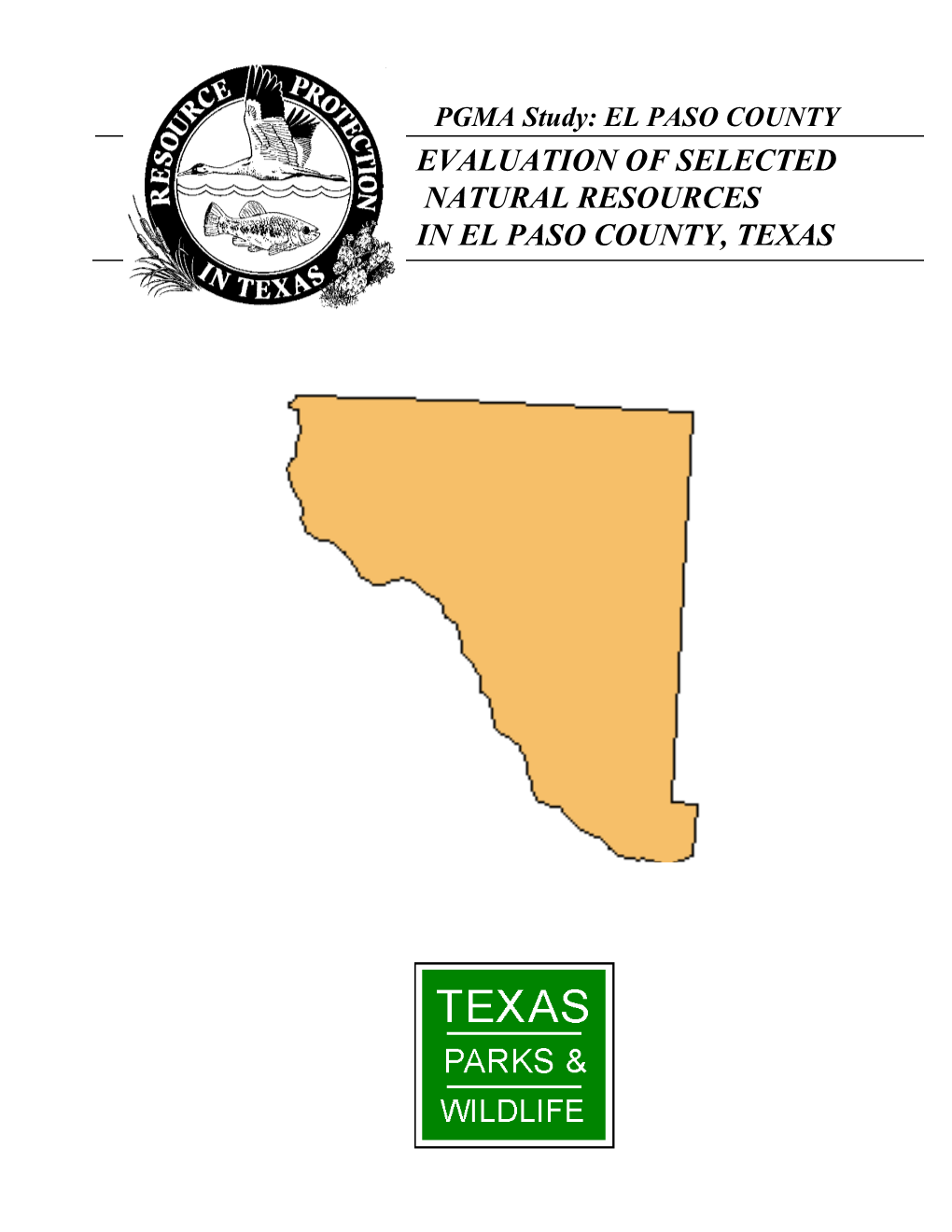 Evaluation of Selected Natural Resources in El Paso County, Texas