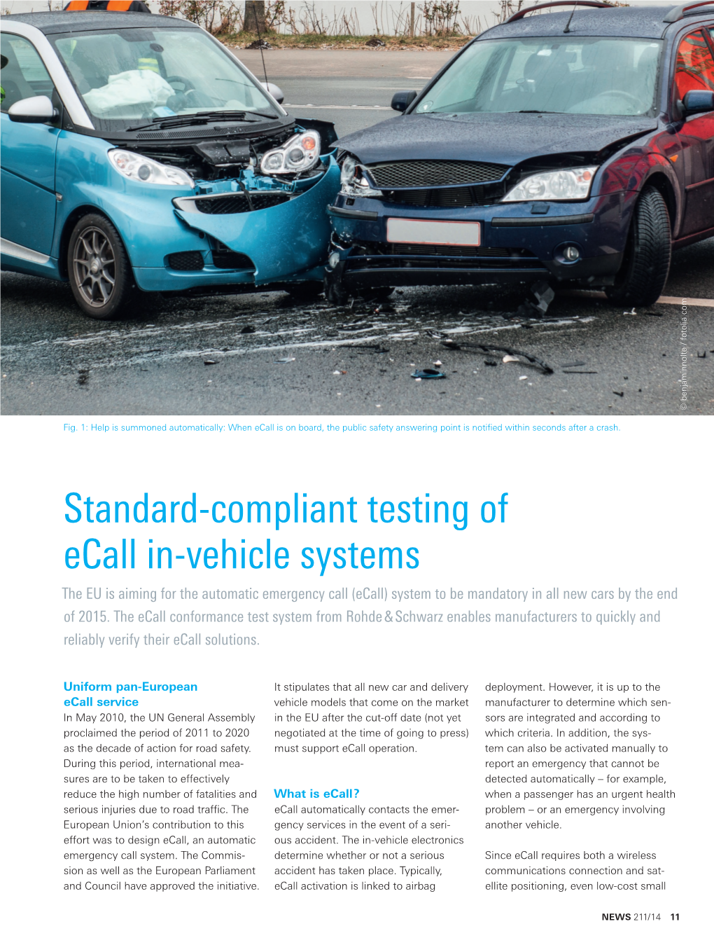 Standard-Compliant Testing of Ecall In-Vehicle Systems