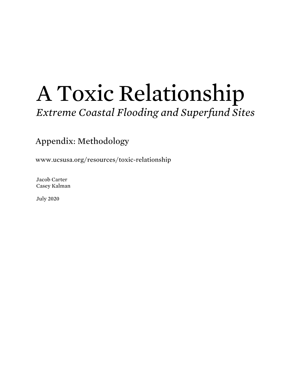 A Toxic Relationship Extreme Coastal Flooding and Superfund Sites