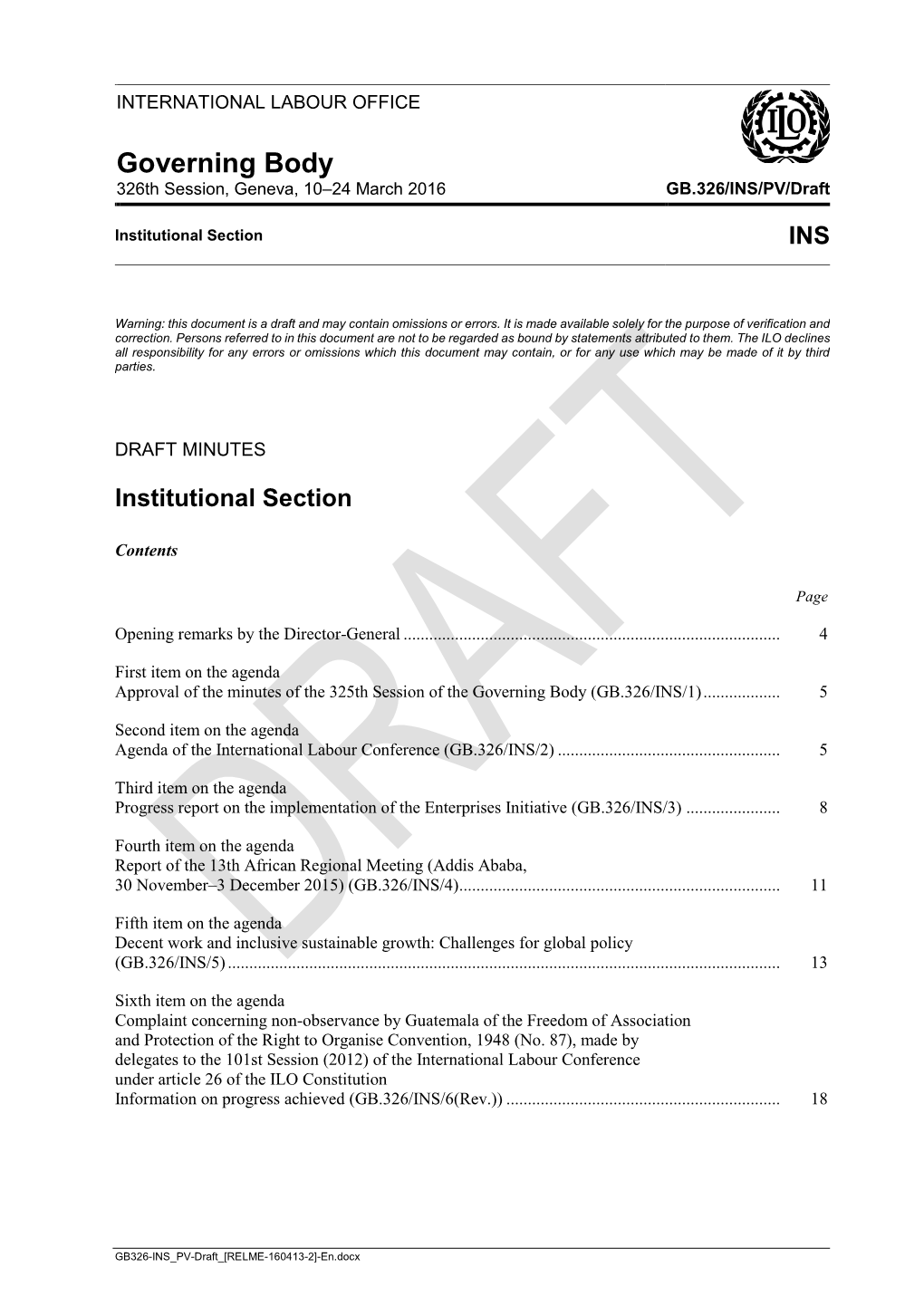 Institutional Section INS