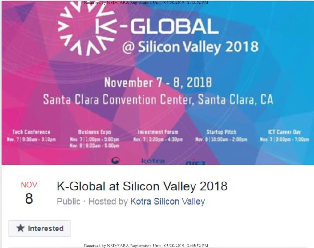K-GLOBAL @ Silicon Valley 2018