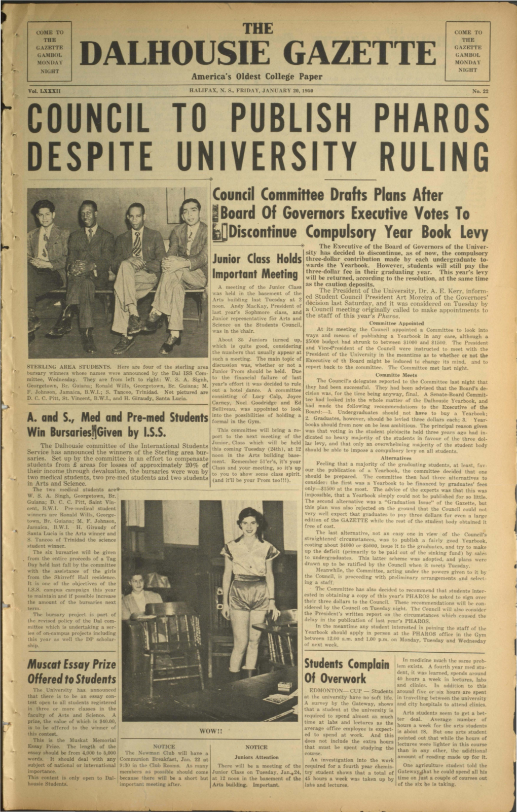 DALHOUSIE GAZETTE MONDAY NIGHT NIGHT America's Oldest College Paper
