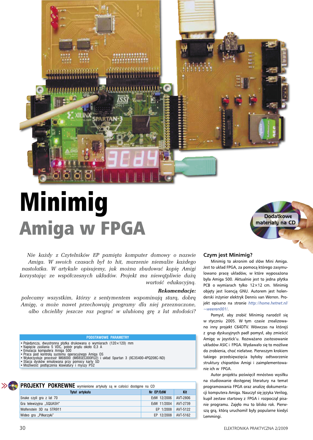 Minimig Dodatkowe Amiga W FPGA Materiały Na CD
