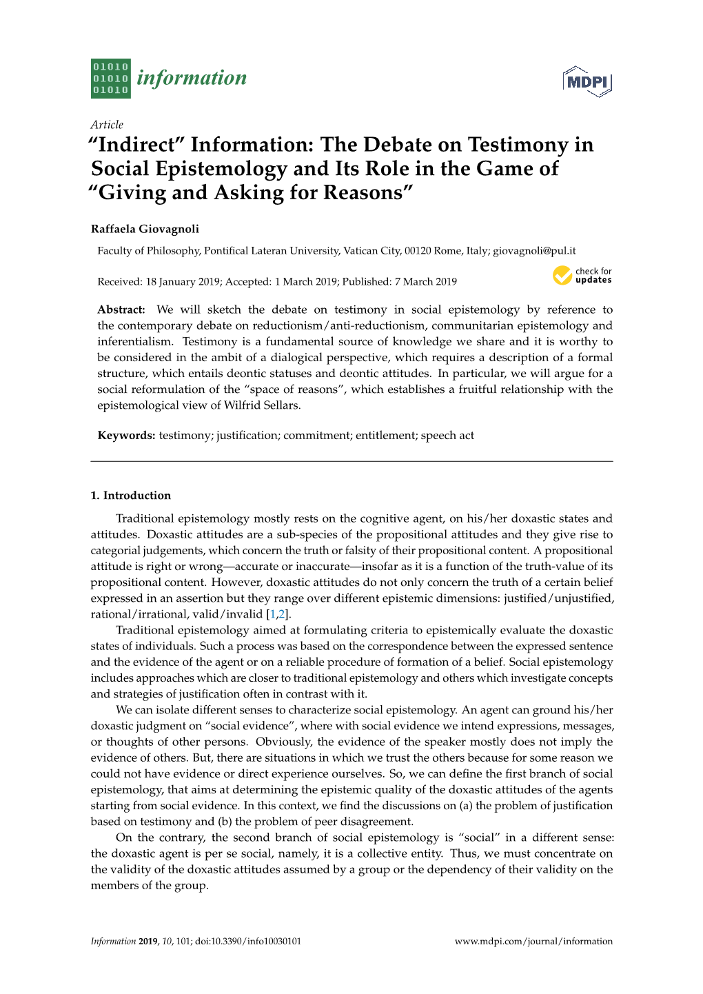 The Debate on Testimony in Social Epistemology and Its Role in the Game of “Giving and Asking for Reasons”