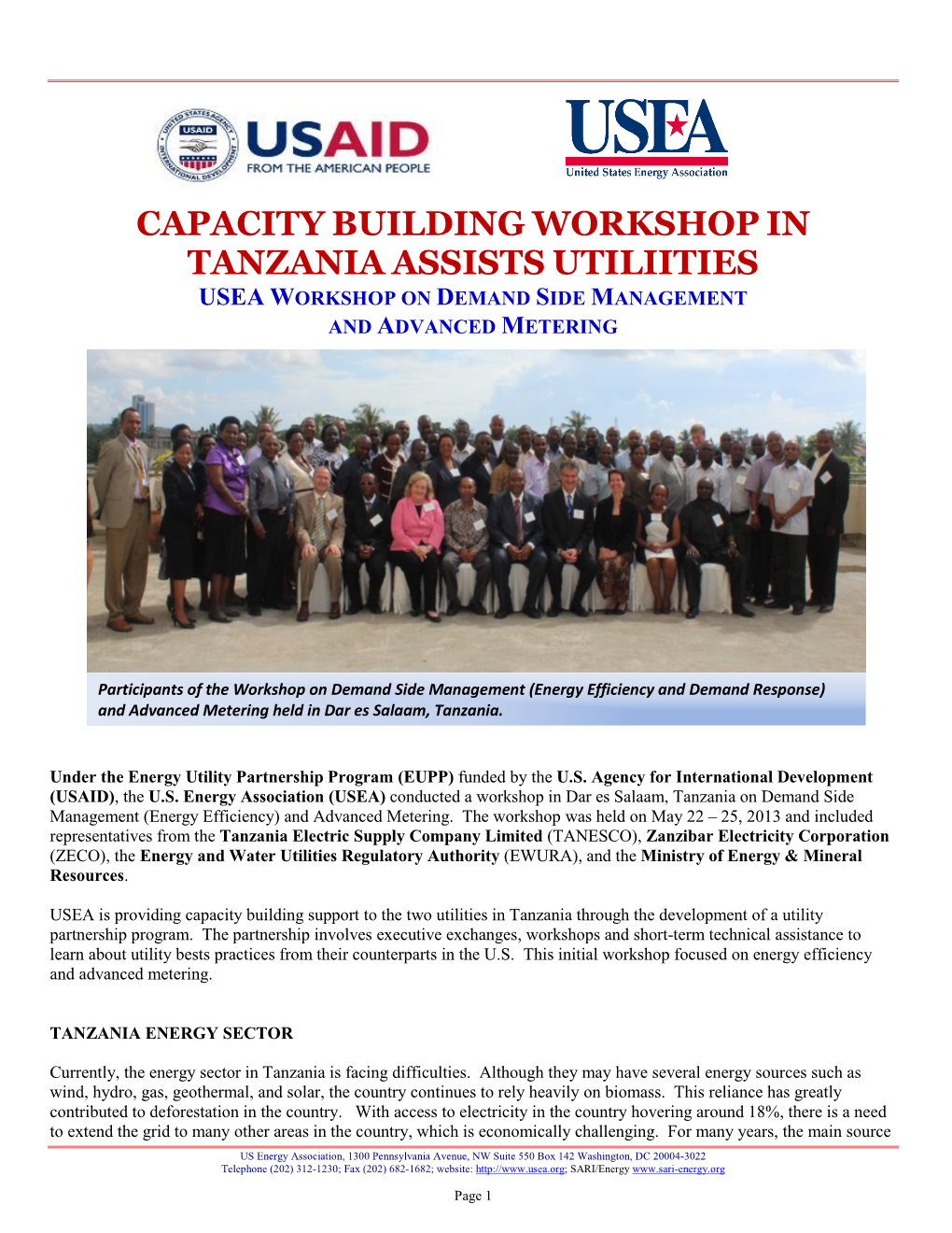 Tanzania DSM and Advanced Metering Workshop May 2013.Pdf