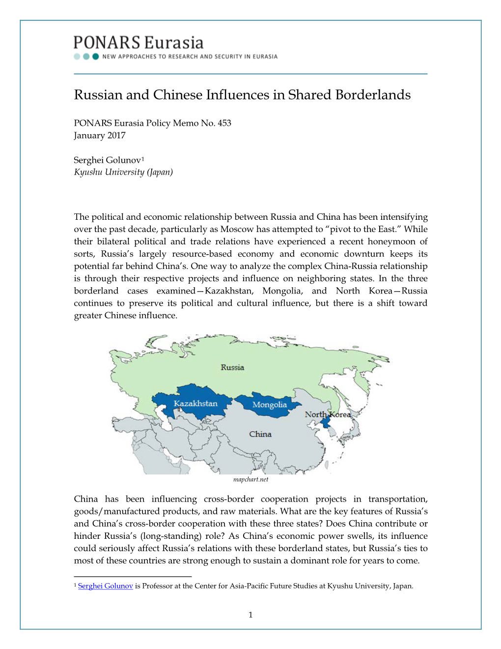 Russian and Chinese Influences in Shared Borderlands