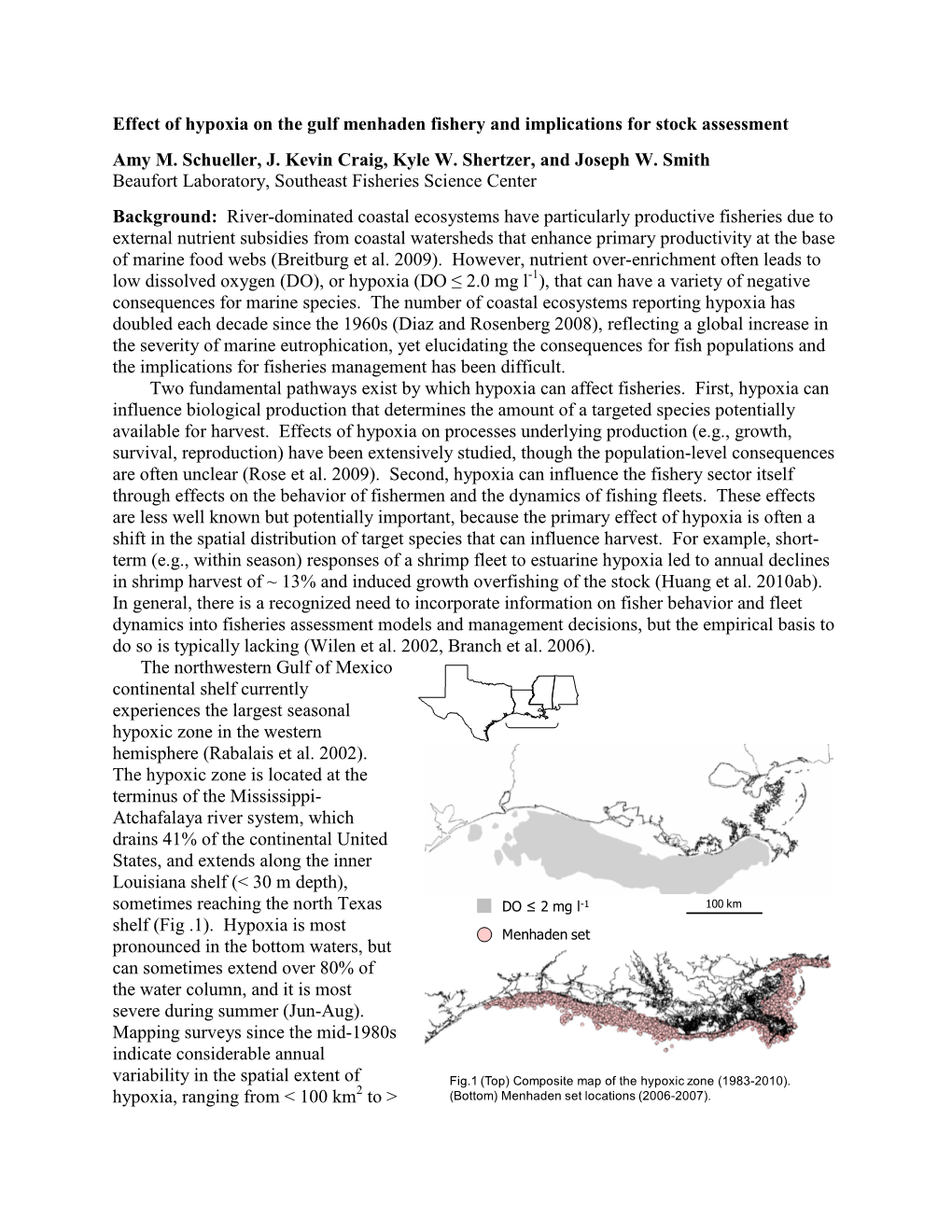 Effect of Hypoxia on the Gulf Menhaden Fishery and Implications for Stock Assessment