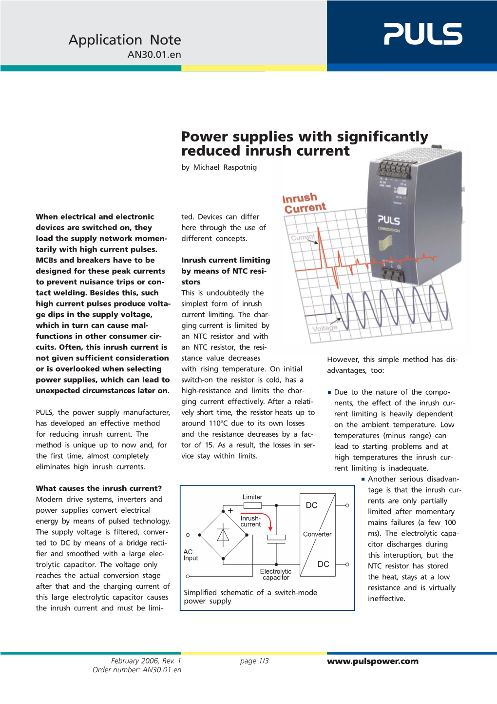 Download White Paper: Significantly Reduced Inrush Current