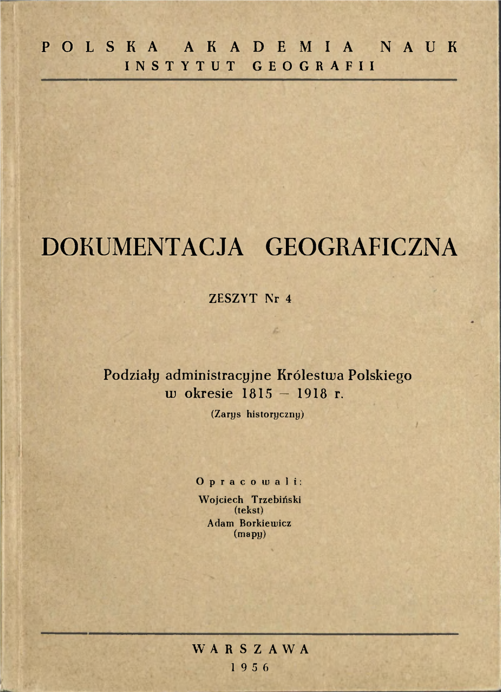Podzialy Administracyjne Krolestwa Polskiego W Okresie 1815