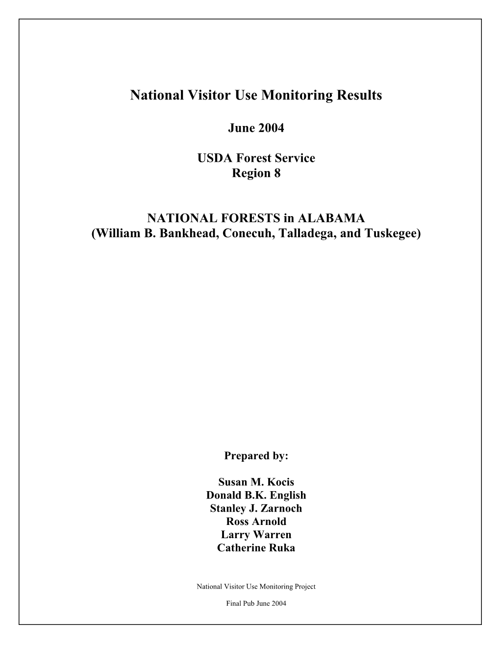 National Visitor Use Monitoring Results