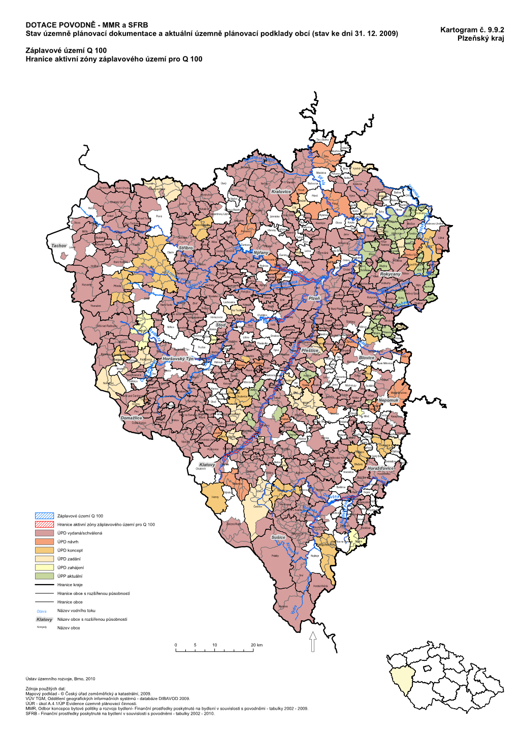 DOTACE POVODNĚ - MMR a SFRB Kartogram Č