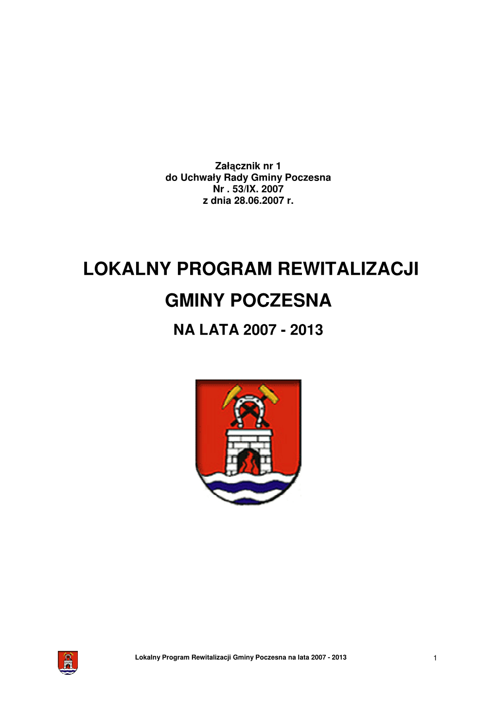 Lokalny Program Rewitalizacji Gminy Poczesna Na Lata 2007 - 2013