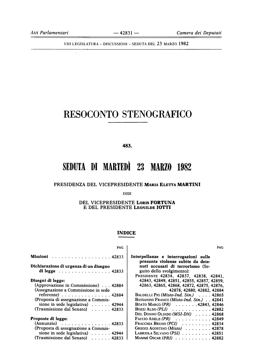 Resoconto Stenografico Seduta Di Martedì 23 Marzo