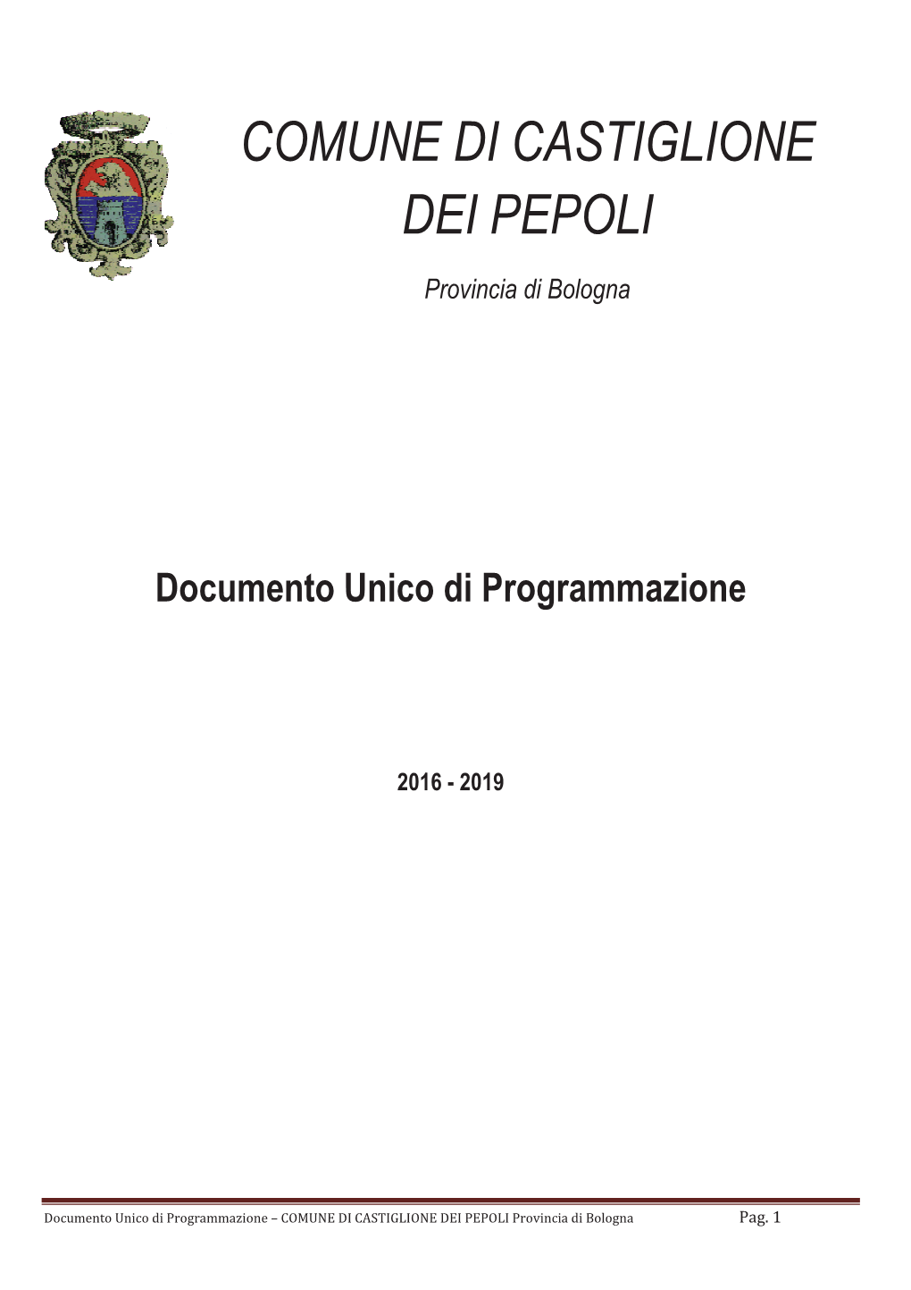 Documento Unico Di Programmazione 2016-2019