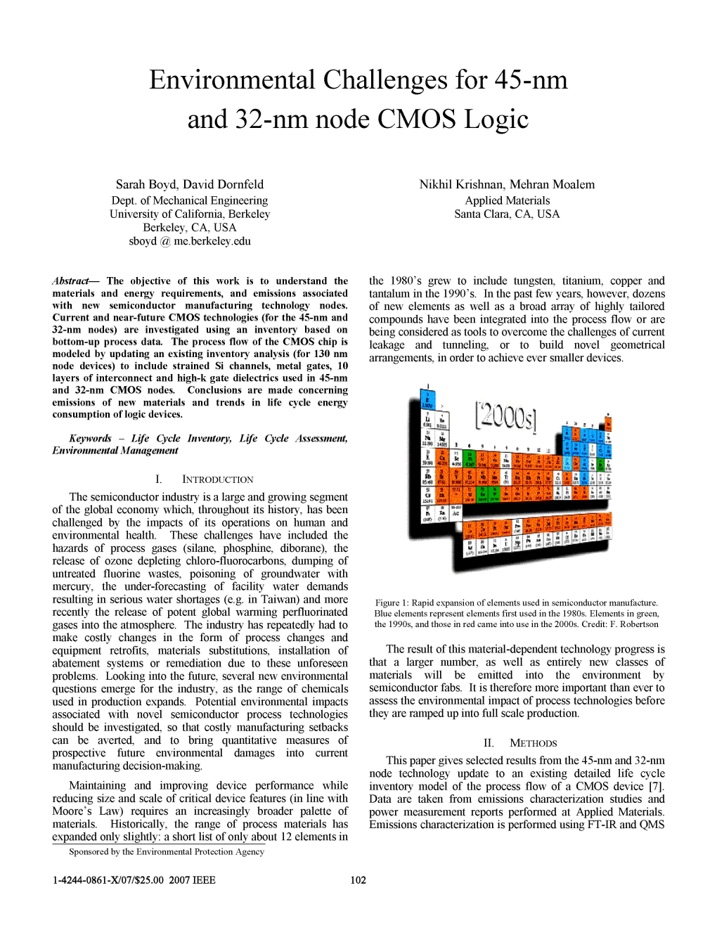 Environmental Challenges for 45-Nm and 32-Nm Node CMOS Logic