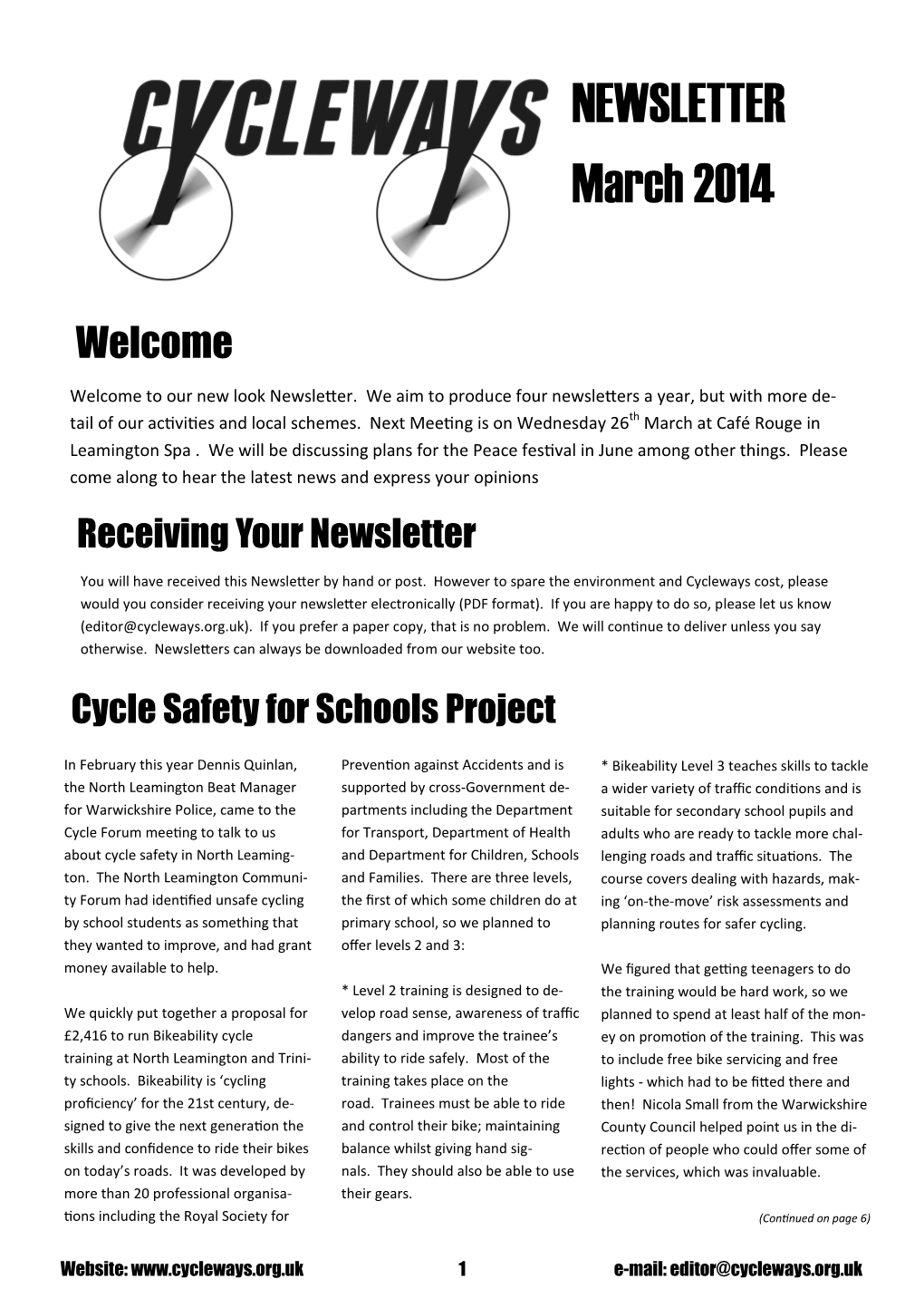 NEWSLETTER March 2014