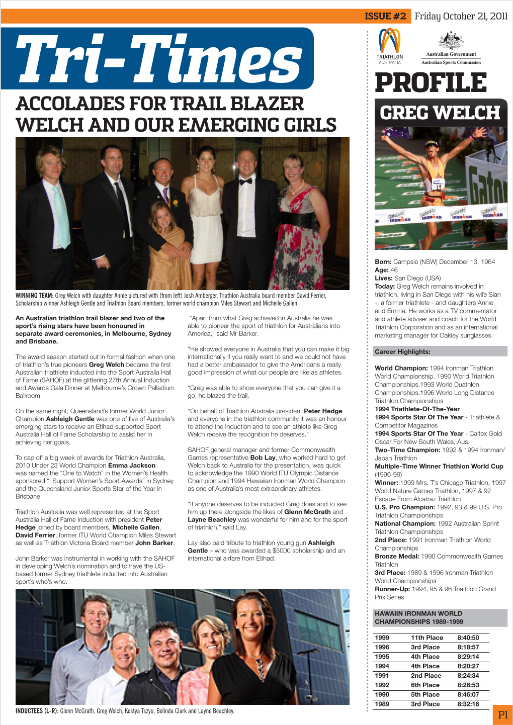 Profile Accolades for Trail Blazer Greg Welch Welch and Our Emerging Girls
